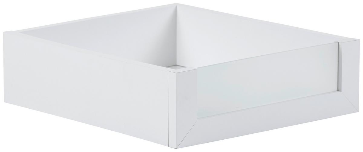 Schublade Unit Weiß B: 42,4 cm mit Glasvorderstück - Weiß, MODERN, Glas/Holzwerkstoff (42,4/12/45cm) - Ondega
