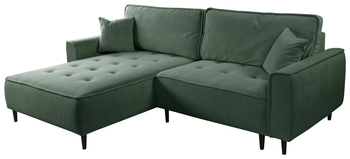 Ecksofa Blues Grün/schwarz, 183 Cm - Schwarz/Grün, Design, Textil (183/263cm) - MID.YOU