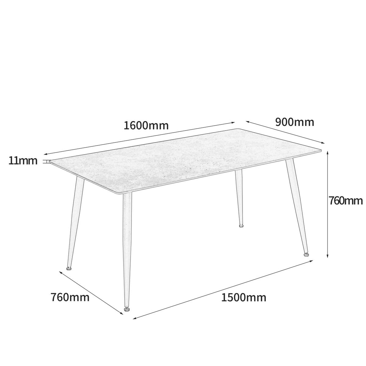 Étkezőasztal Juliette - fekete/sötétszürke, Modern, fém/kerámia (160/90cm) - MID.YOU