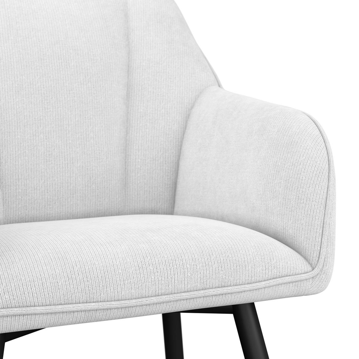 Armlehnstuhl Caro Beige Echtholz Beine - Beige/Schwarz, KONVENTIONELL, Holz/Textil (55/83/61cm) - Nedis SmartLife