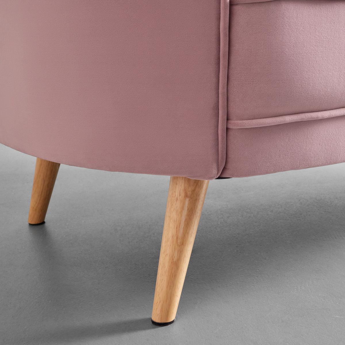 Pohovka HOPE růžová - růžová/přírodní barvy, Moderní, dřevo/textil (141/77/73cm) - Bessagi Home