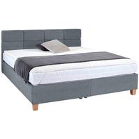 Polsterbett mit Bettkasten 160x200 Bellagio Grau - Buchefarben/Weiß, KONVENTIONELL, Holz/Textil (160/200cm)