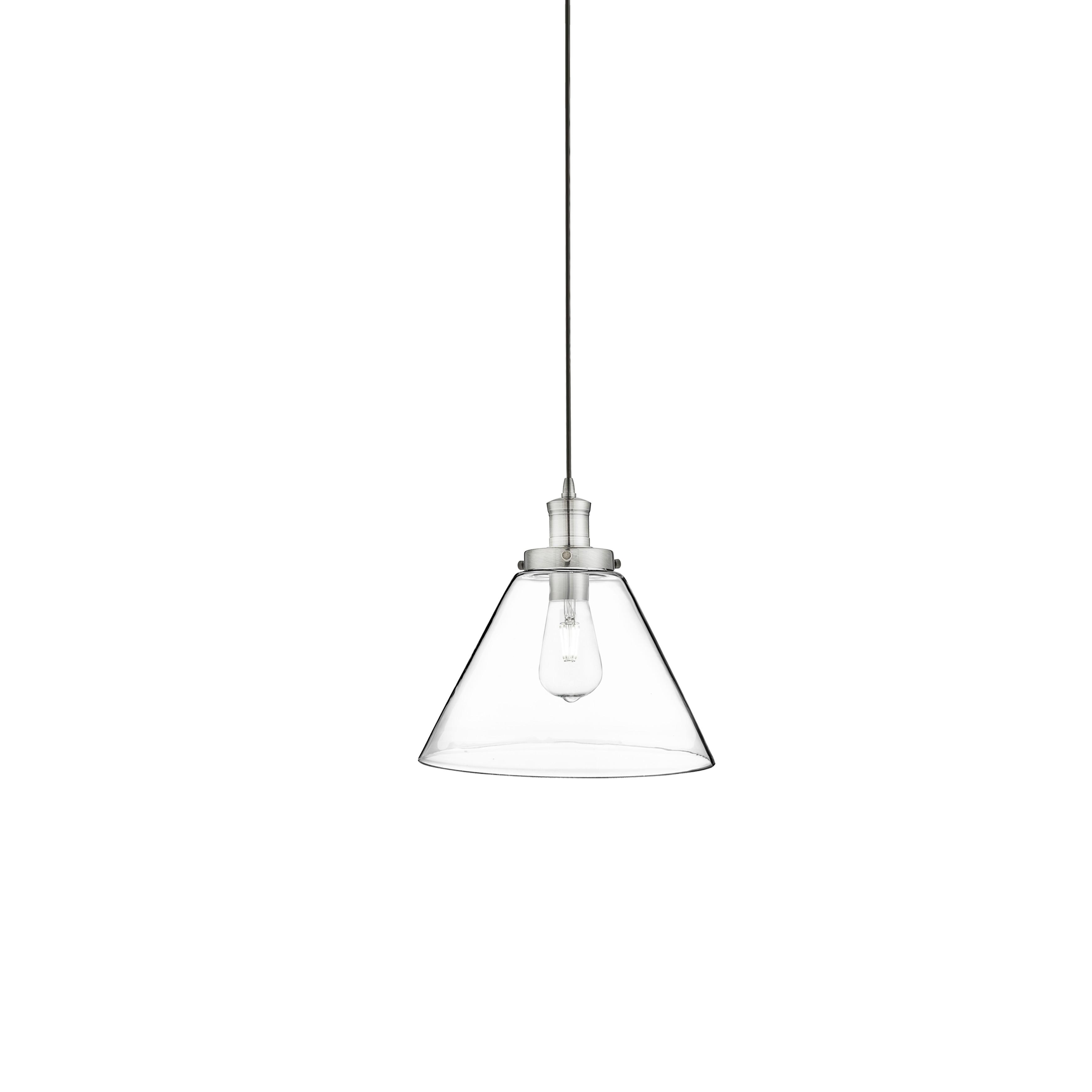 HÄNGELEUCHTE 3228SS PYRAMID  PENDANT - Klar/Silberfarben, Basics, Glas/Metall (29/28cm)