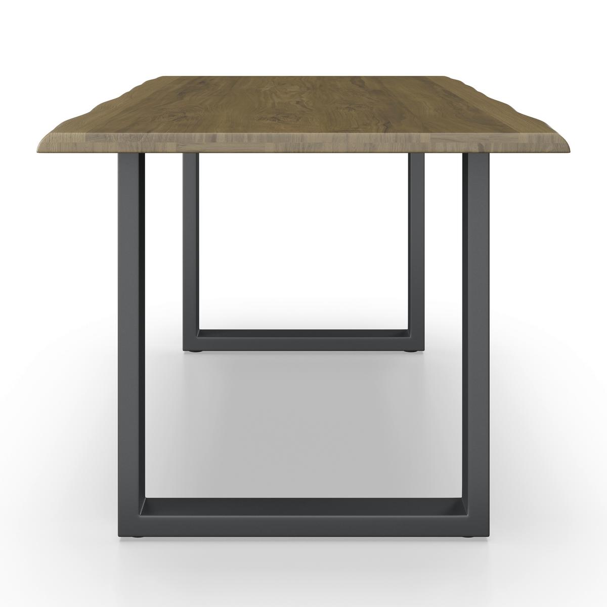 Jedálenský stôl LEN 160x90cm - čierna/farba duba, Modern, kov/drevo (160/90/76cm) - Bessagi Home