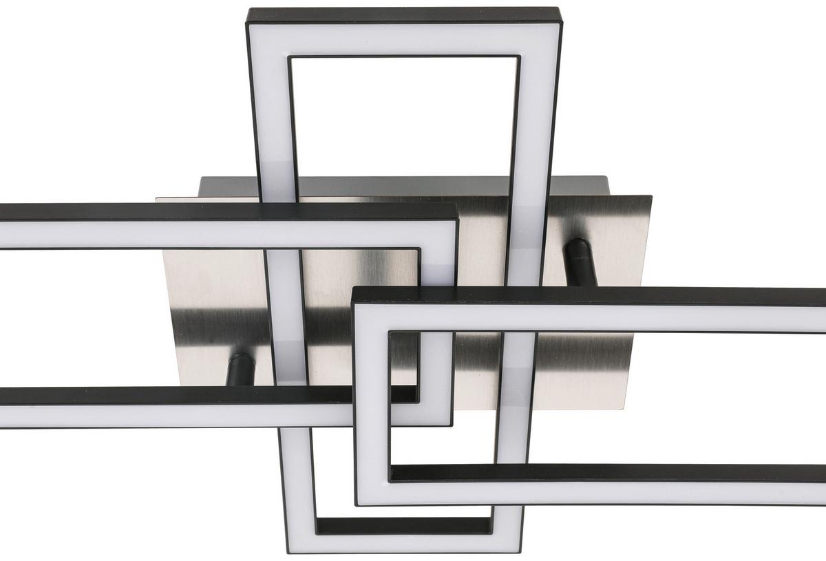 Led-deckenleuchte Ivona - Schwarz/Nickelfarben, MODERN, Kunststoff/Metall (63/34/8cm) - Luca Bessoni