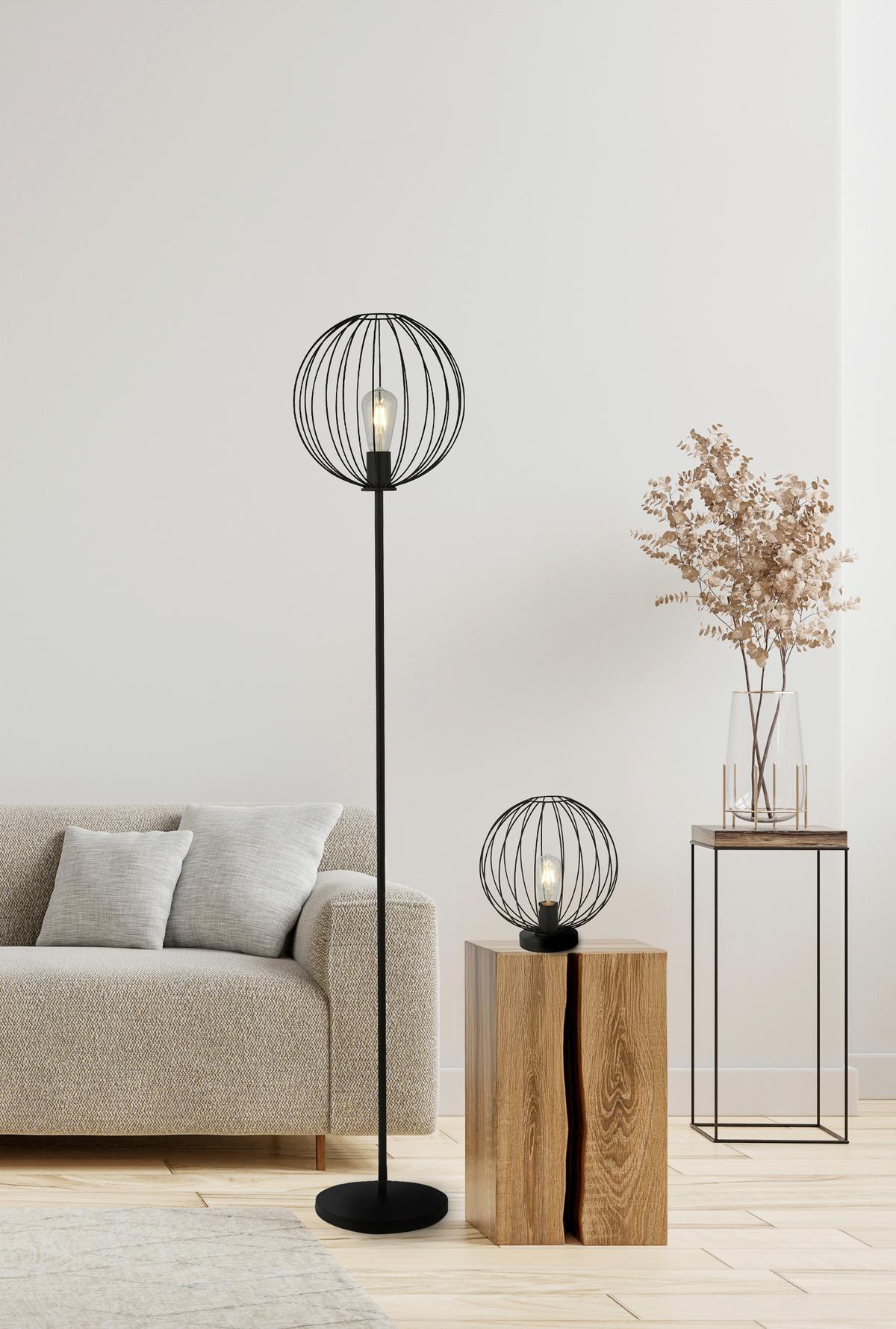 Állólámpa Stehleuchte Rondo Eu60832bk - fekete, Design, fém (30/30/161cm)