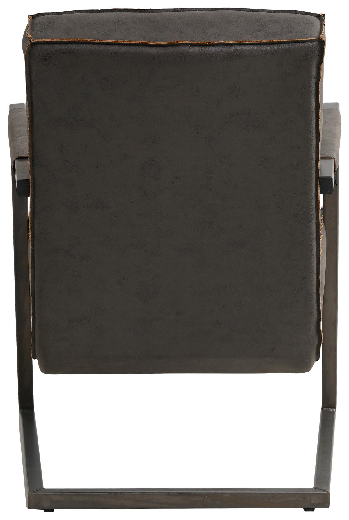 Sessel Tyler - Dunkelgrau/Anthrazit, KONVENTIONELL, Textil/Metall (62/84/70cm) - MID.YOU