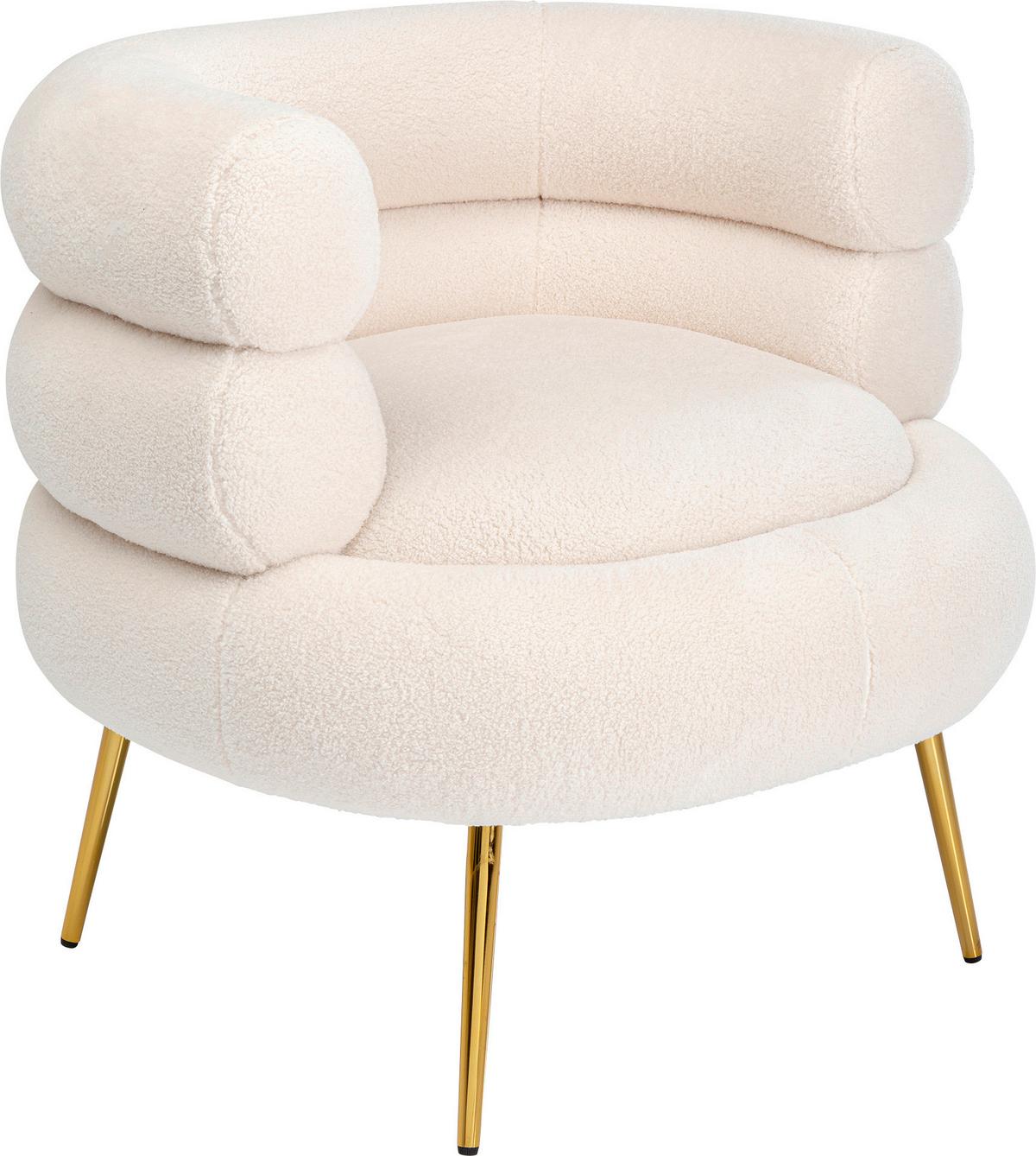 Cocktailsessel Livelli Creme B: 74 Cm - Goldfarben/Creme, Textil (74/77/73cm) - Kare-Design