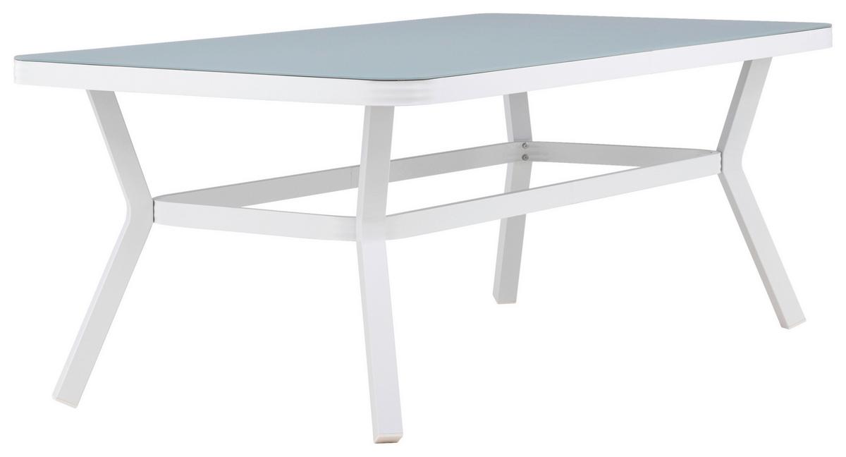 Gartentisch Virya - Weiß, KONVENTIONELL, Stein/Metall (200/100/74cm) - Gardenson