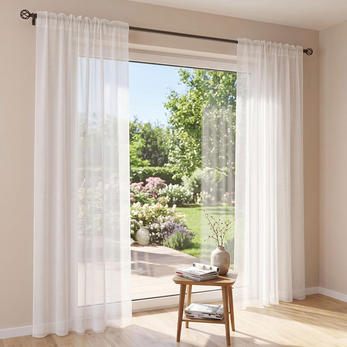 Készfüggöny Elinja Kb. 140/245cm - fehér, Modern, textil (140/245cm) - Luca Bessoni