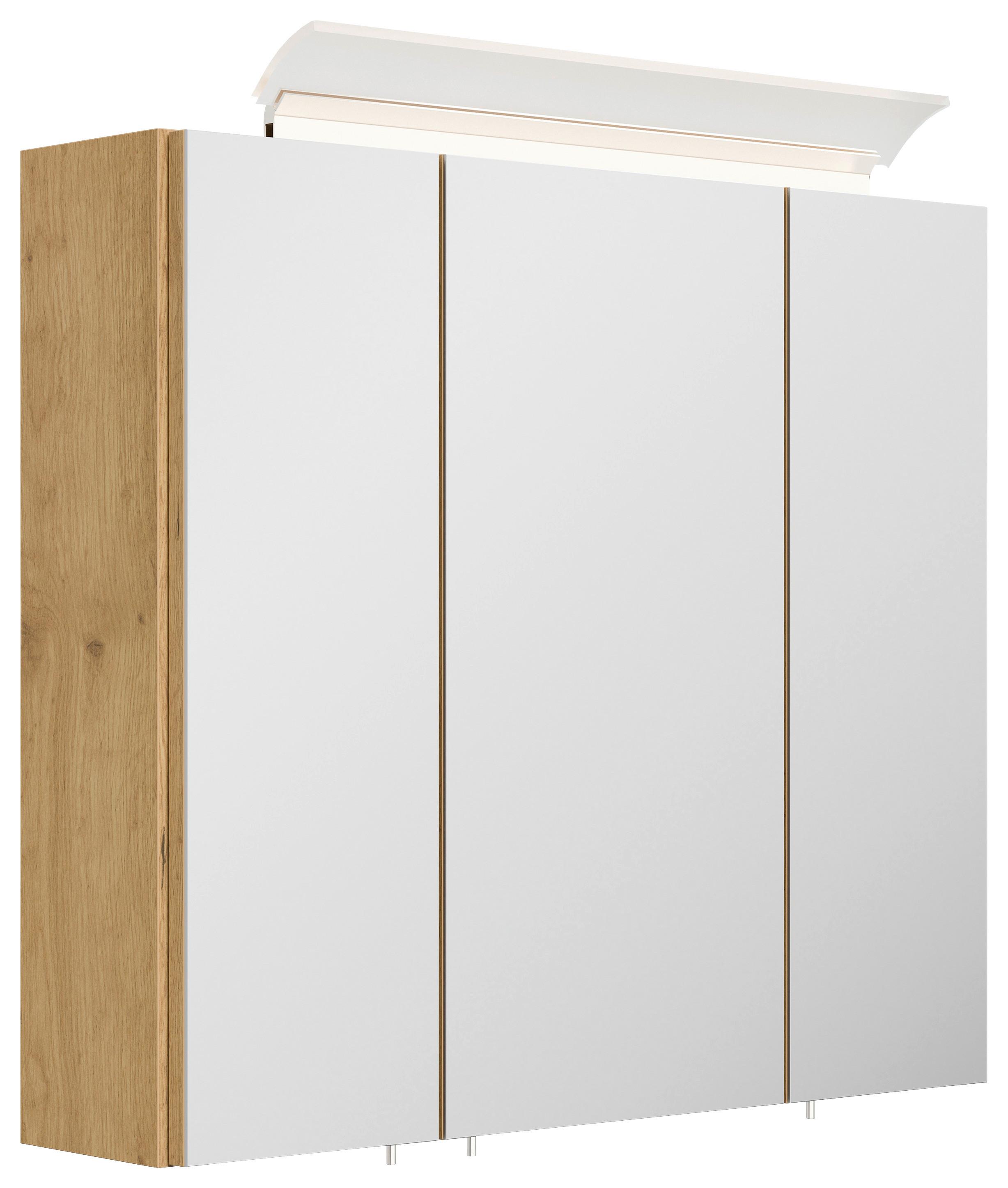 ZRCADLOVÁ SKŘÍŇKA SPIEGELSCHRANK 70 CM - barvy dubu, Moderní, kompozitní dřevo/sklo (70/62/17cm) - MID.YOU