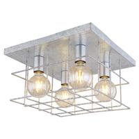 Deckenleuchte Merril L: 40 Cm 4-Flammig Aus Stahl - Zinkfarben, Design, Metall (40/40/26cm) - Globo