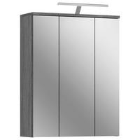 SPIEGELSCHRANK Blake Silberfarben  B: 60 cm - Silberfarben/Grau, MODERN, Glas/Holzwerkstoff (60/77/21cm) - MID.YOU