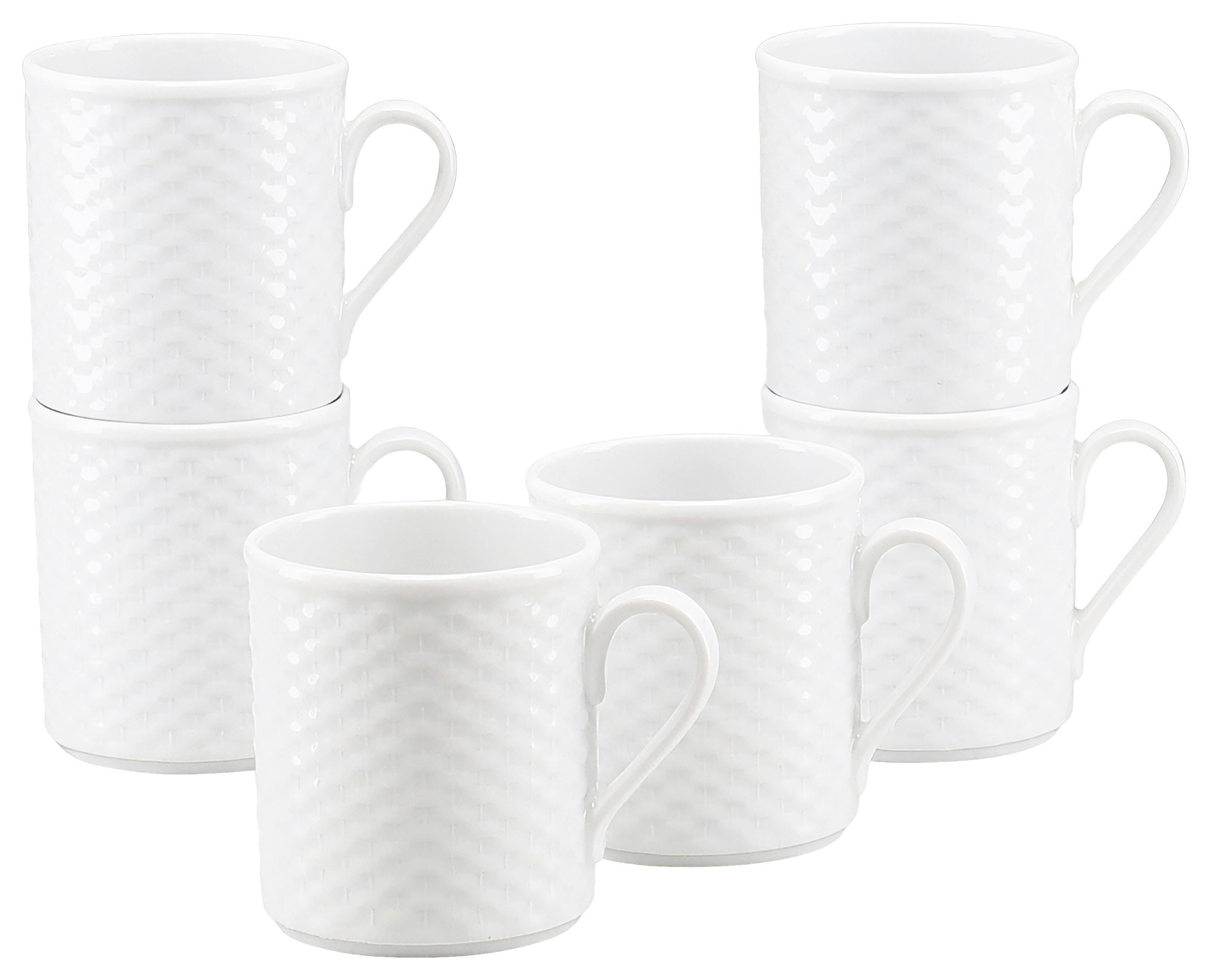 Kaffeebecherset Polo Porzellan, Weiß, 6-teilig - Weiß, Basics, Keramik (250ml) - Creatable