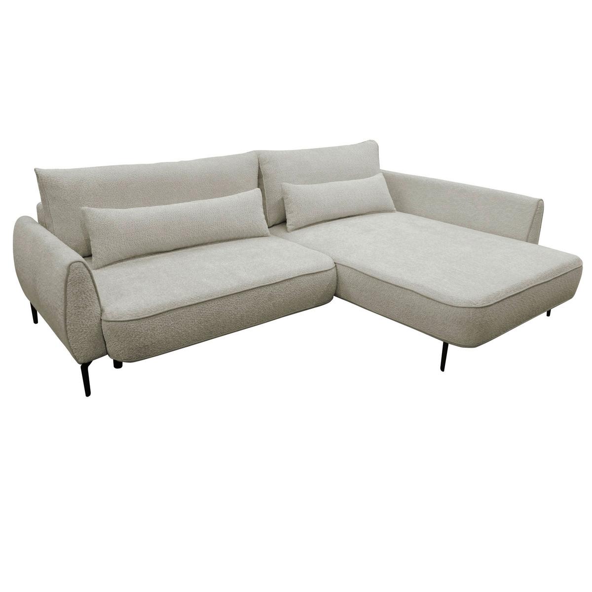 Ecksofa Abriamo Creme 273x204 Cm - Creme/Schwarz, Design, Textil (273/204cm) - MID.YOU