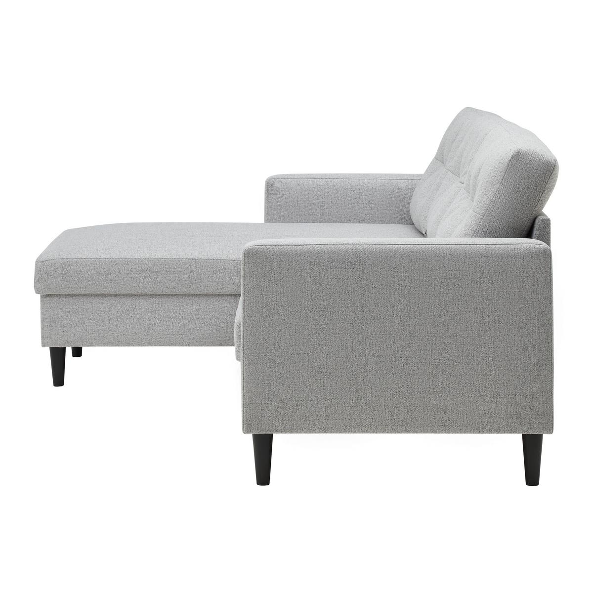 Sedací souprava BERGEN, oboustranná, šedá - černá/světle šedá, Moderní, kov/dřevo (192/82/138cm) - Based