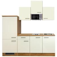 Kuchynský blok AVILA šírka 210 cm - čierna/magnóliová, Modern, kov/kompozitné drevo (210cm) - FlexWell