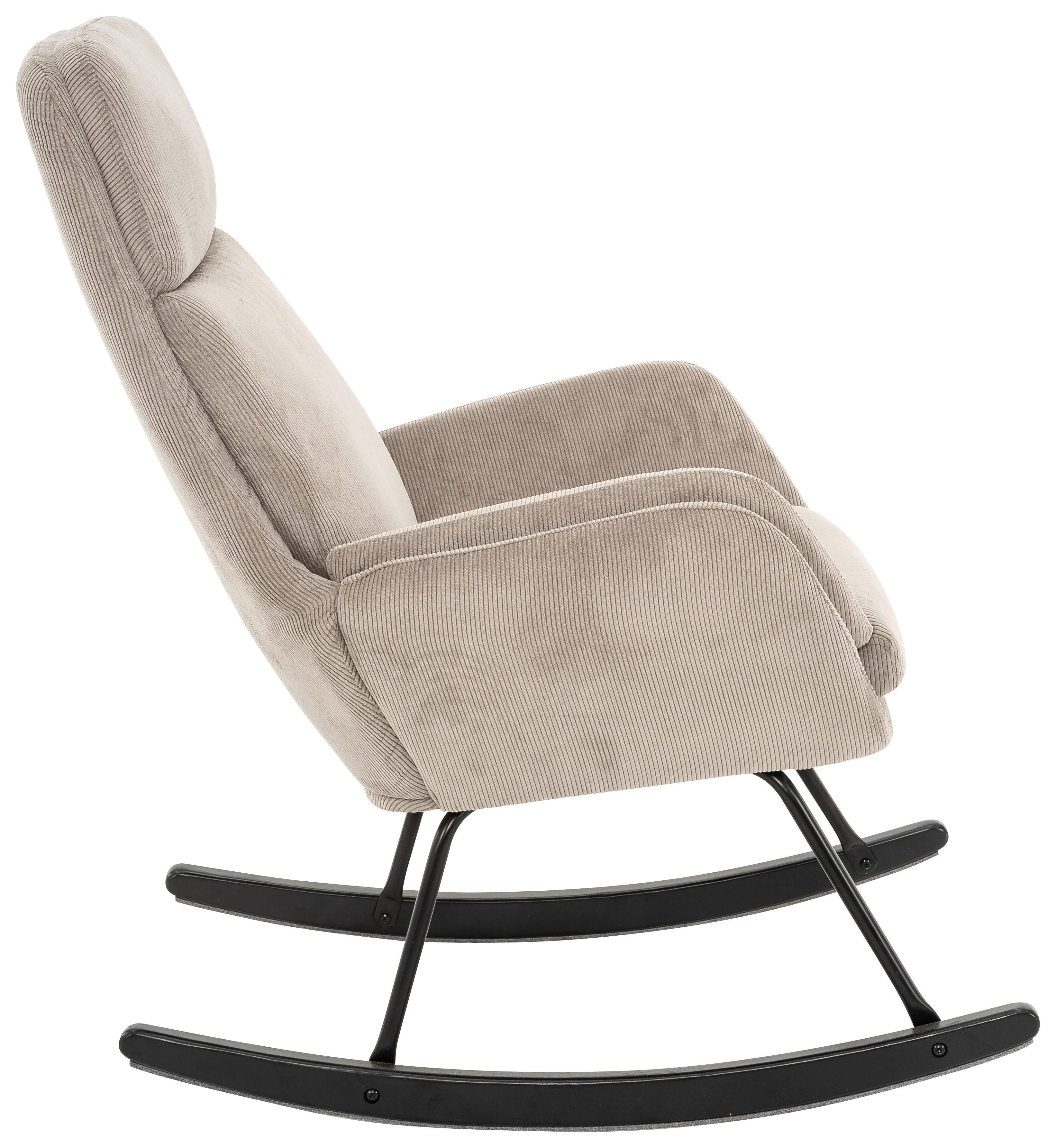Schaukelsessel Nüv Hellgrau B: 70 Cm - Hellgrau/Schwarz, Design, Holz/Textil (70/105/87cm) - Livetastic