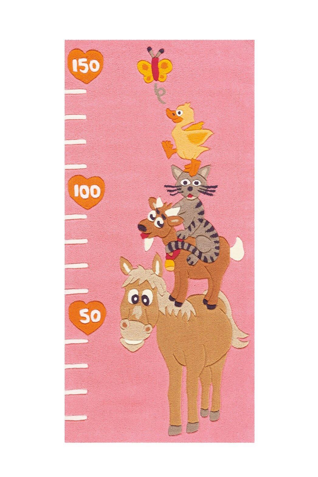 Kinderteppich Rosa Joy 75x160 cm - Rosa, Basics, Textil (75/160cm) - Kayoom