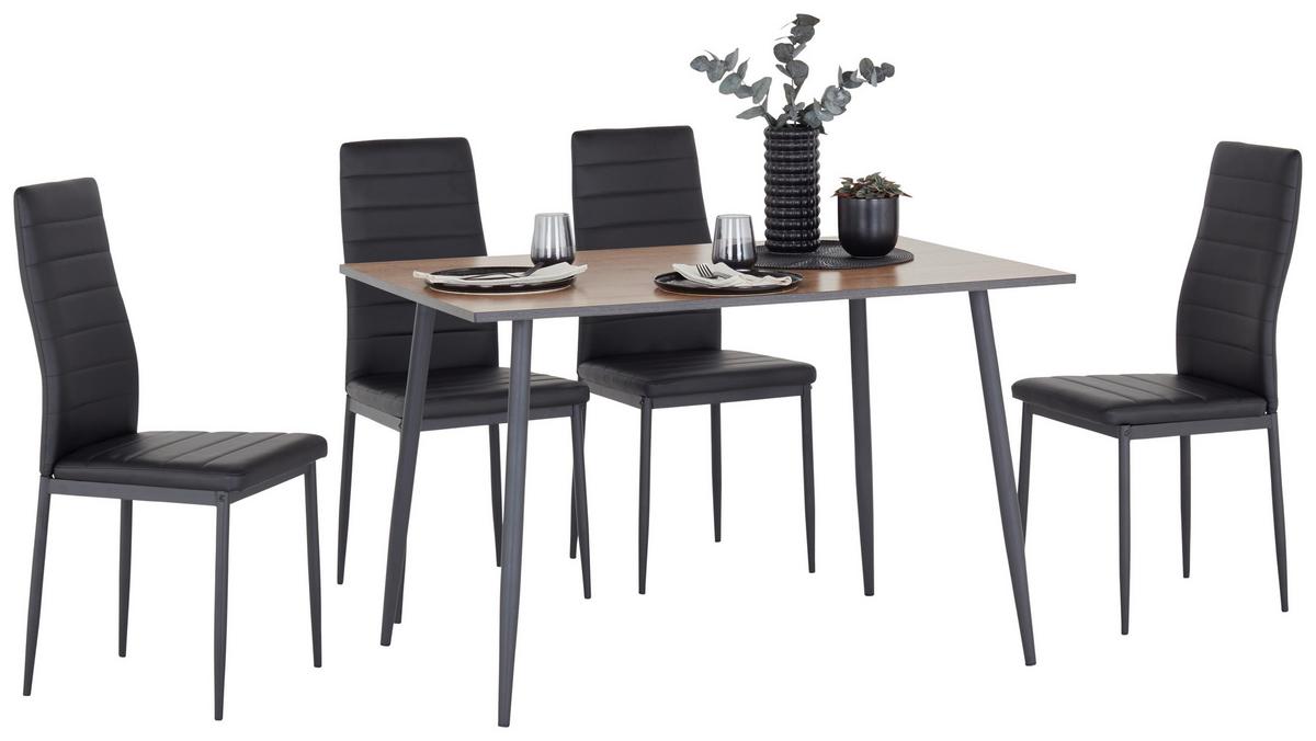 Esstisch Tom 120x76x80 Cm Naturfarben/schwarz - Schwarz/Naturfarben, KONVENTIONELL, Holzwerkstoff/Metall (120/76/80cm)