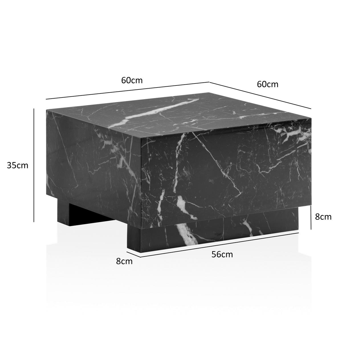 Couchtisch Monobloc Wl6.851 - Schwarz Hochglanz, LIFESTYLE, Holzwerkstoff (60/60/35cm) - Livetastic
