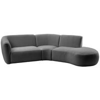 Ecksofa Jesi, Anthrazit S: 276x182 Cm - Anthrazit/Schwarz, MODERN, Textil (276/182cm) - Livetastic