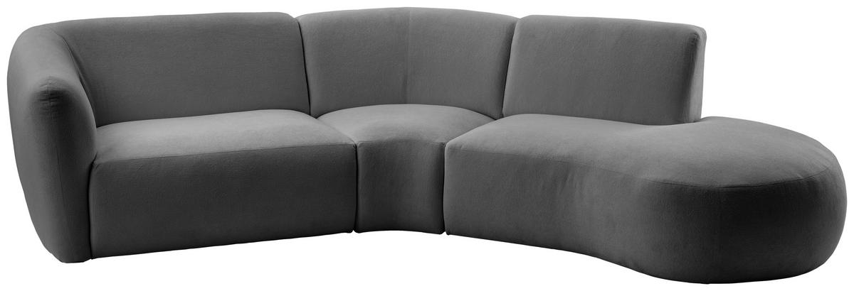 Ecksofa Jesi, Anthrazit S: 276x182 Cm - Anthrazit/Schwarz, MODERN, Textil (276/182cm) - Livetastic
