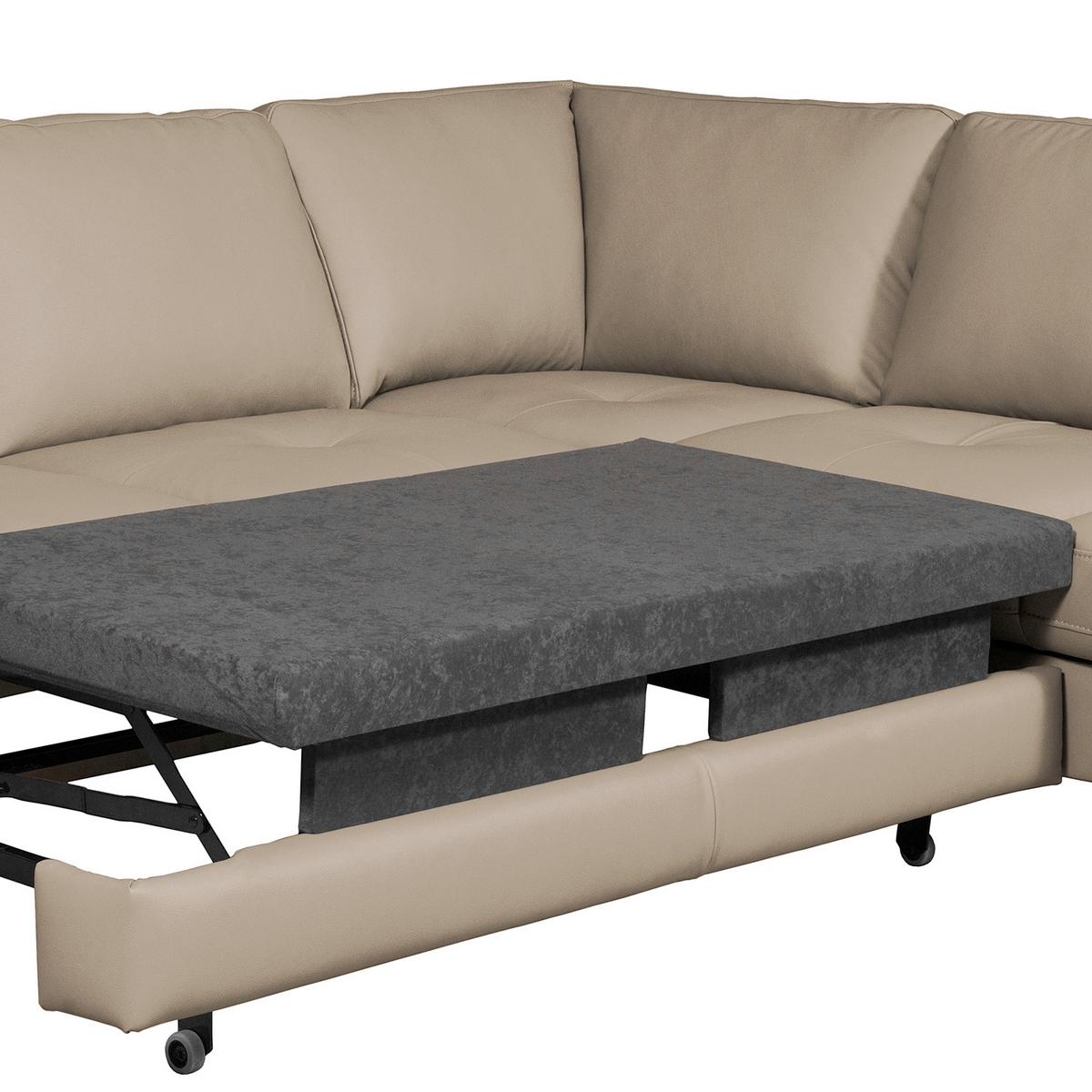 Ecksofa Fargo Hellgrau B: 234x190 Cm - Buchefarben/Hellgrau, Design, Leder/Textil (234/190cm) - Livetastic