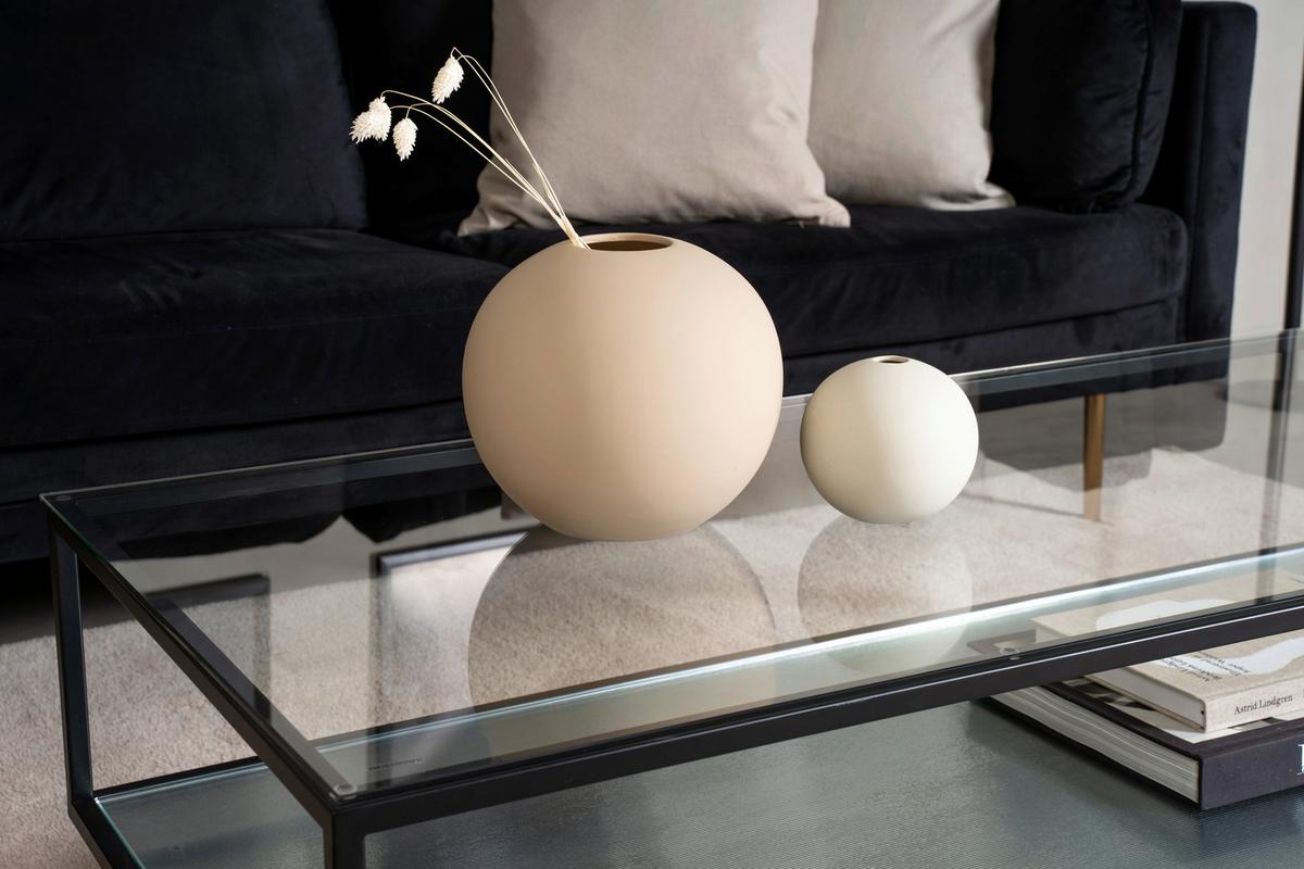 Couchtisch Maglehem - Schwarz, Design, Glas/Metall (130/60/37,5cm) - Livetastic