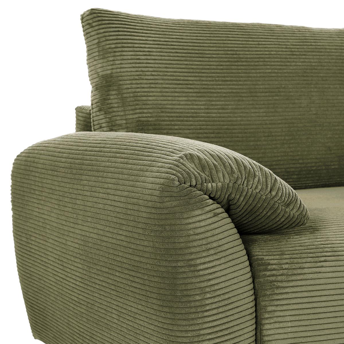 Ecksofa Cuty Dunkelgrün S: 266x180 Cm - Dunkelgrün/Schwarz, KONVENTIONELL, Textil (266/180cm) - MID.YOU
