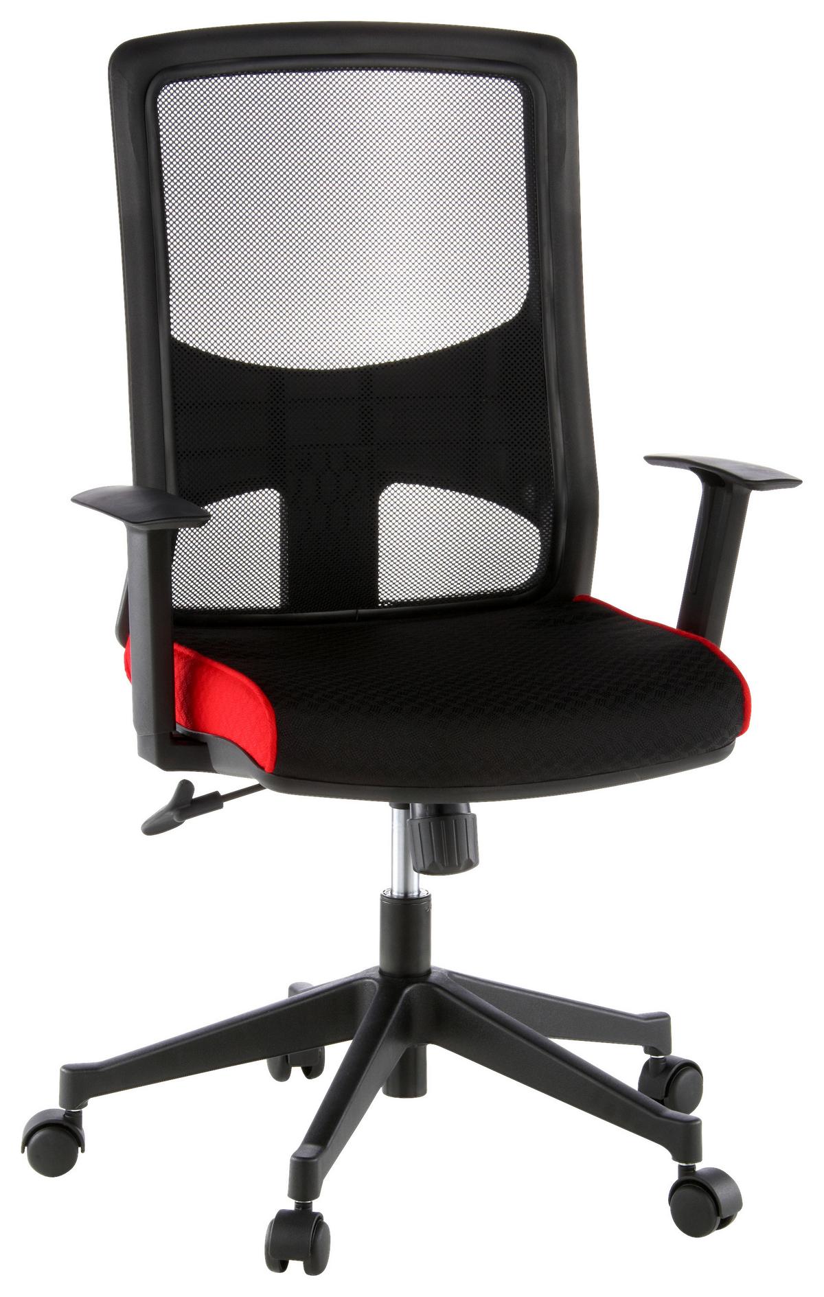 Drehstuhl Lavita Rot/Schwarz - Rot/Schwarz, MODERN, Kunststoff/Textil (57/113/44cm) - MID.YOU