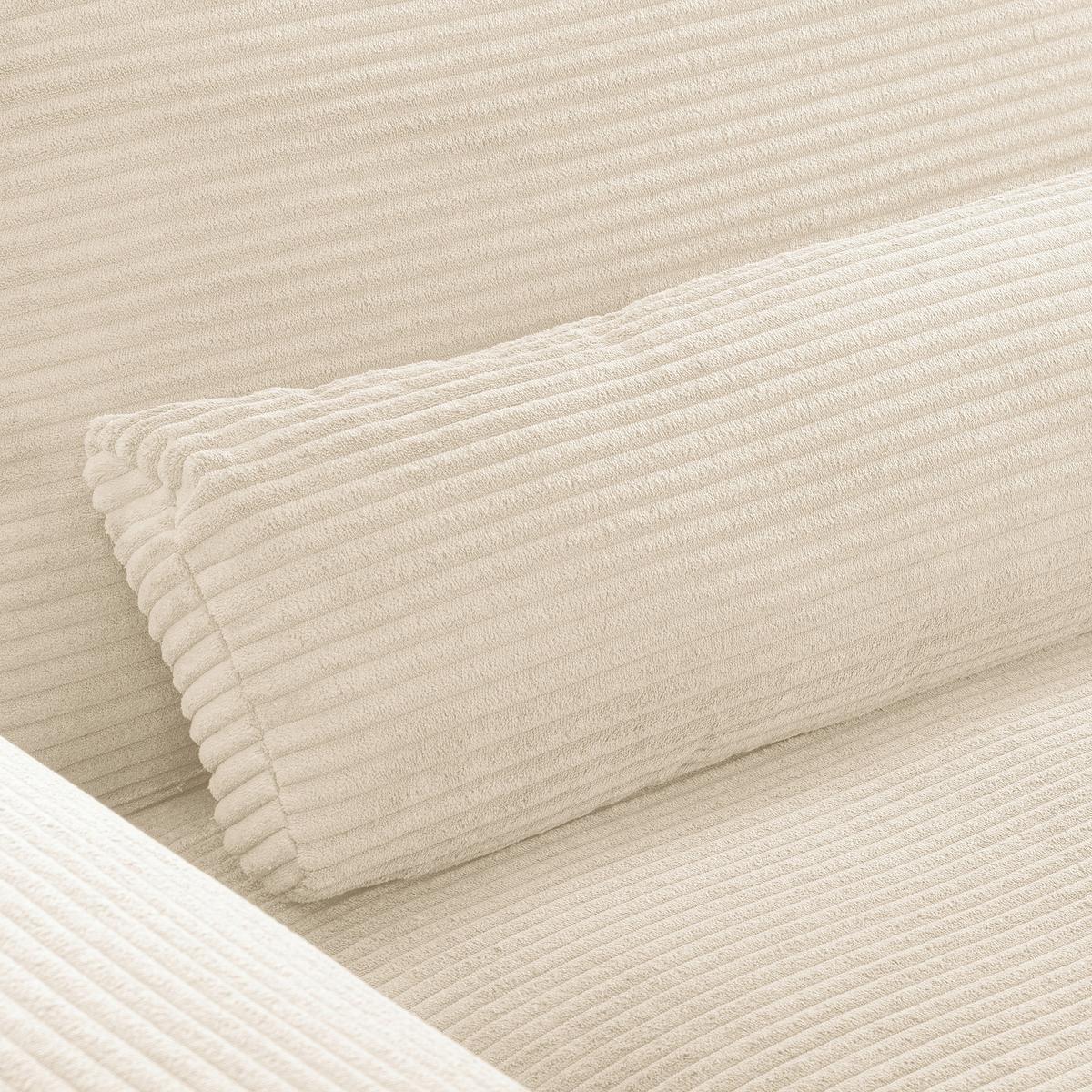 Ecksofa Berlin Cord Creme 313x172 cm - Creme/Schwarz, Design, Textil (313/172cm) - P & B