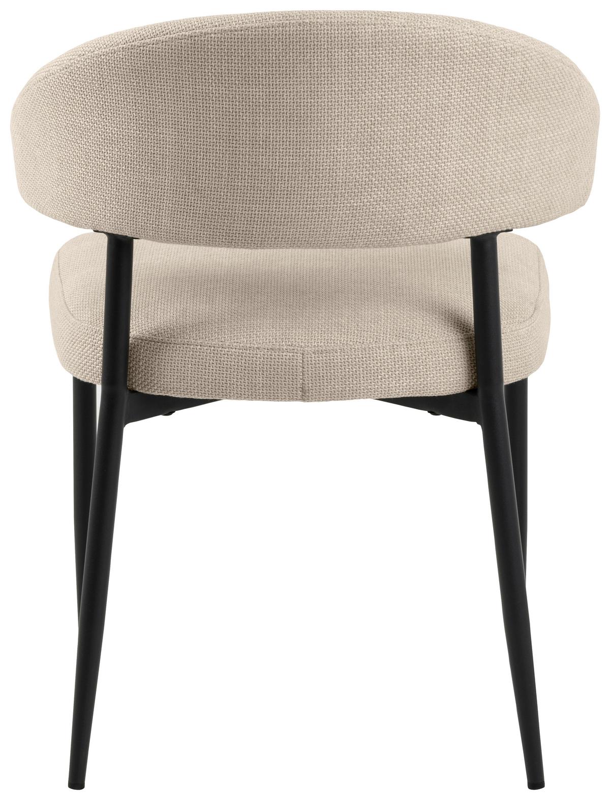Esszimmerstuhl Edina Beige Metall-Beine - Beige/Schwarz, Trend, Textil/Metall (56/77/55cm) - MID.YOU