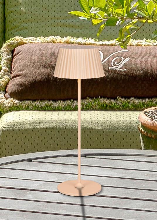 Akku-Tischleuchte Suarez Sandfarben D: 13,5 cm - Sandfarben, Design, Metall (13,5/39,1cm)