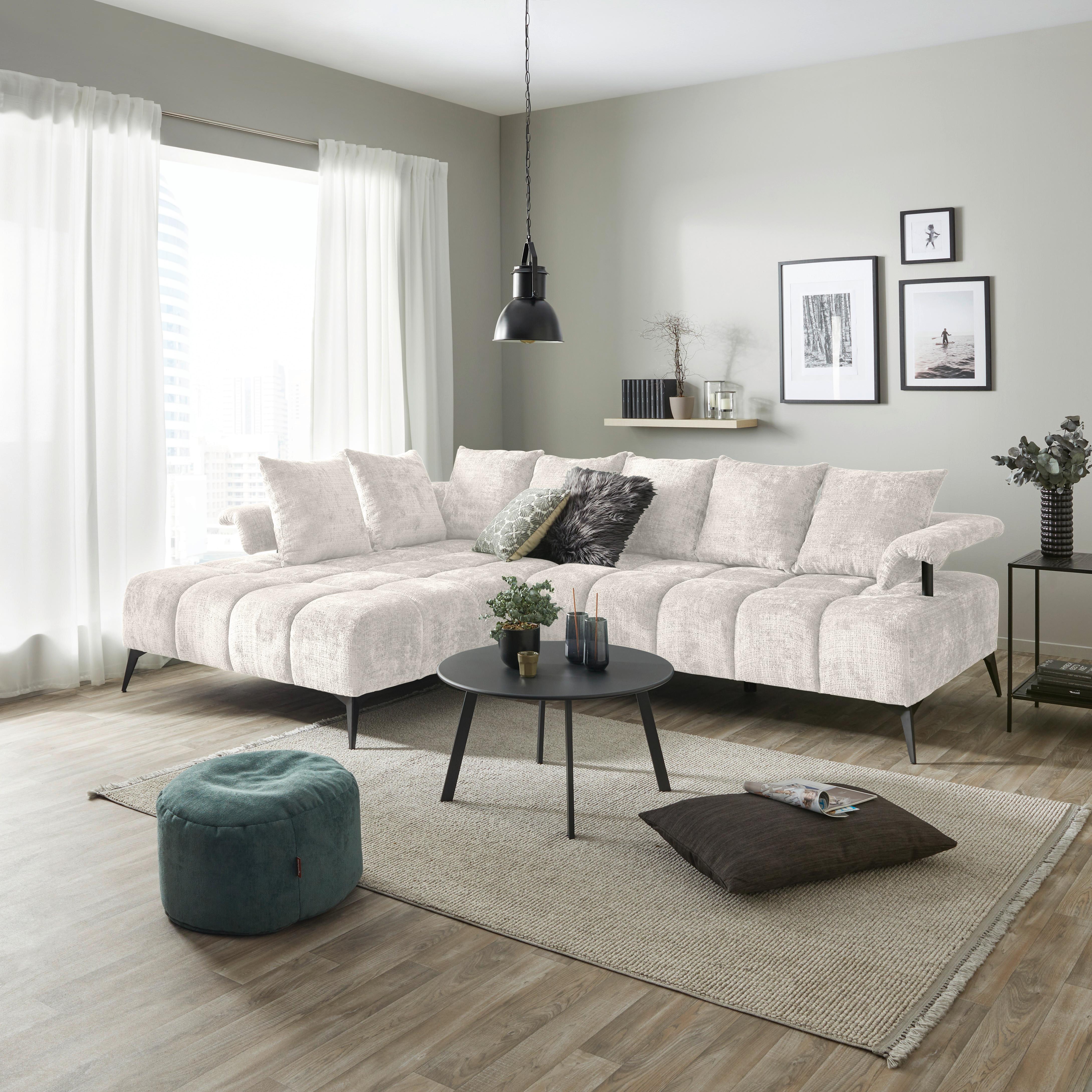 Ecksofa Vanessa New - Beige/Schwarz, MODERN, Textil (200/297cm)