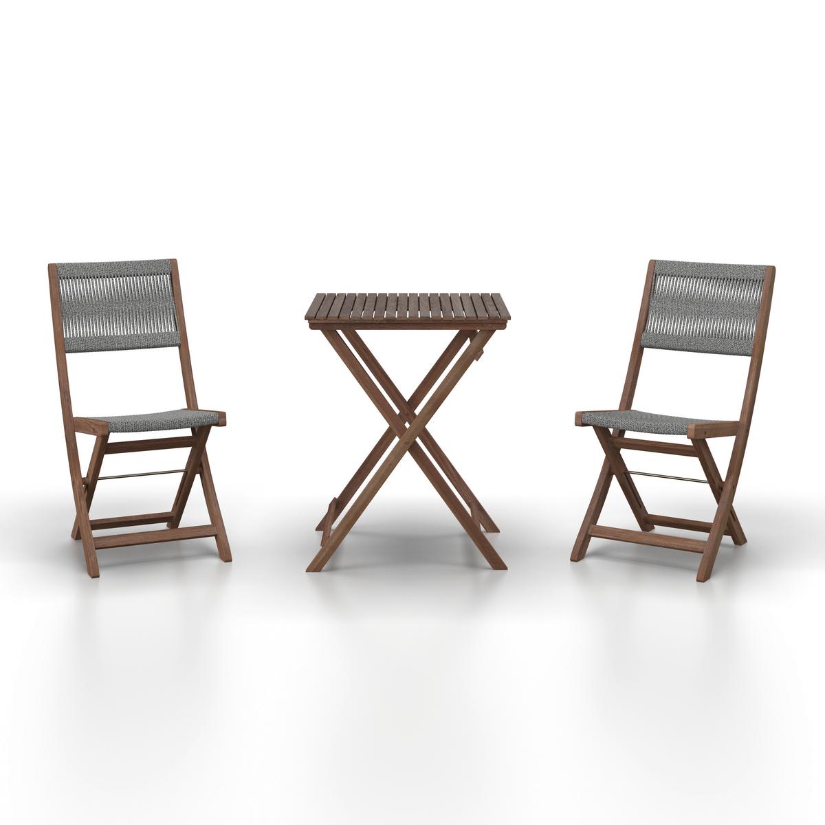 SADA NA BALKON EFFIE - barvy akácie, Moderní, dřevo/plast (60/76/60cm) - Bessagi Garden