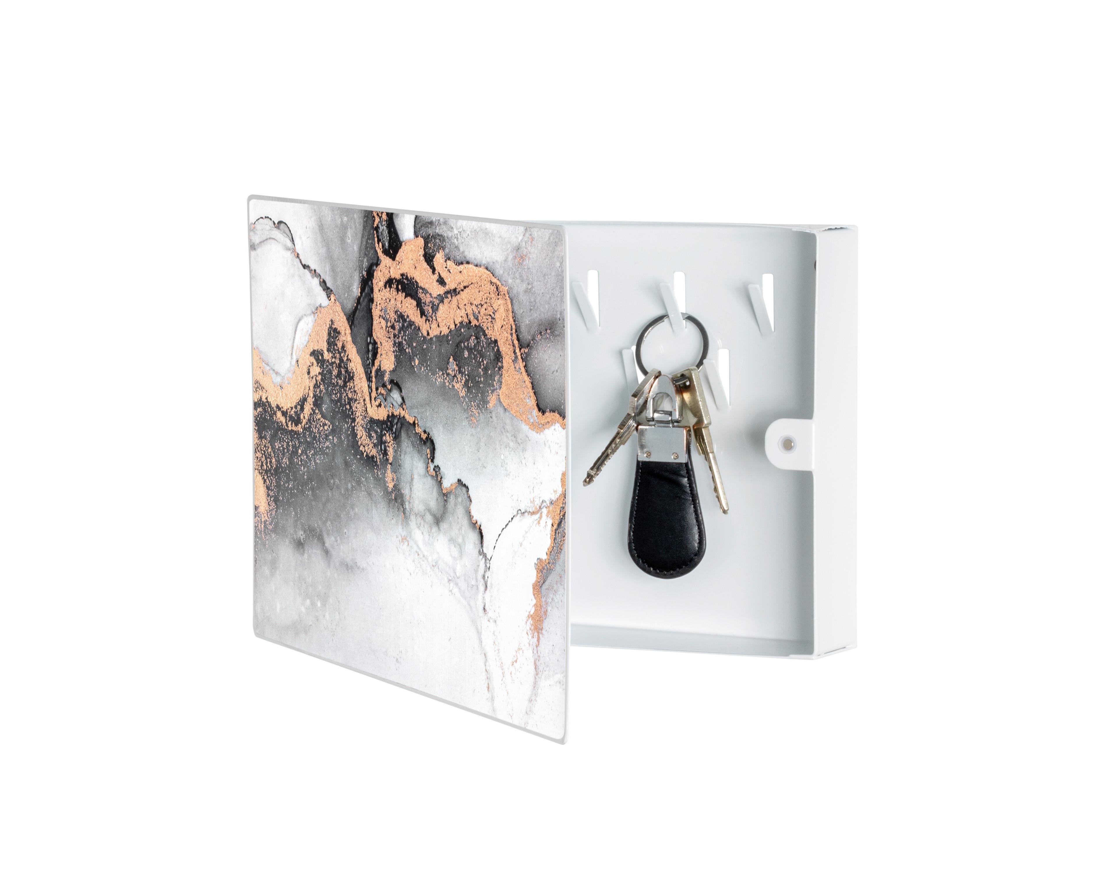 Schlüsselkasten Lava - Multicolor/Weiß, Trend, Metall (28/19/4cm)