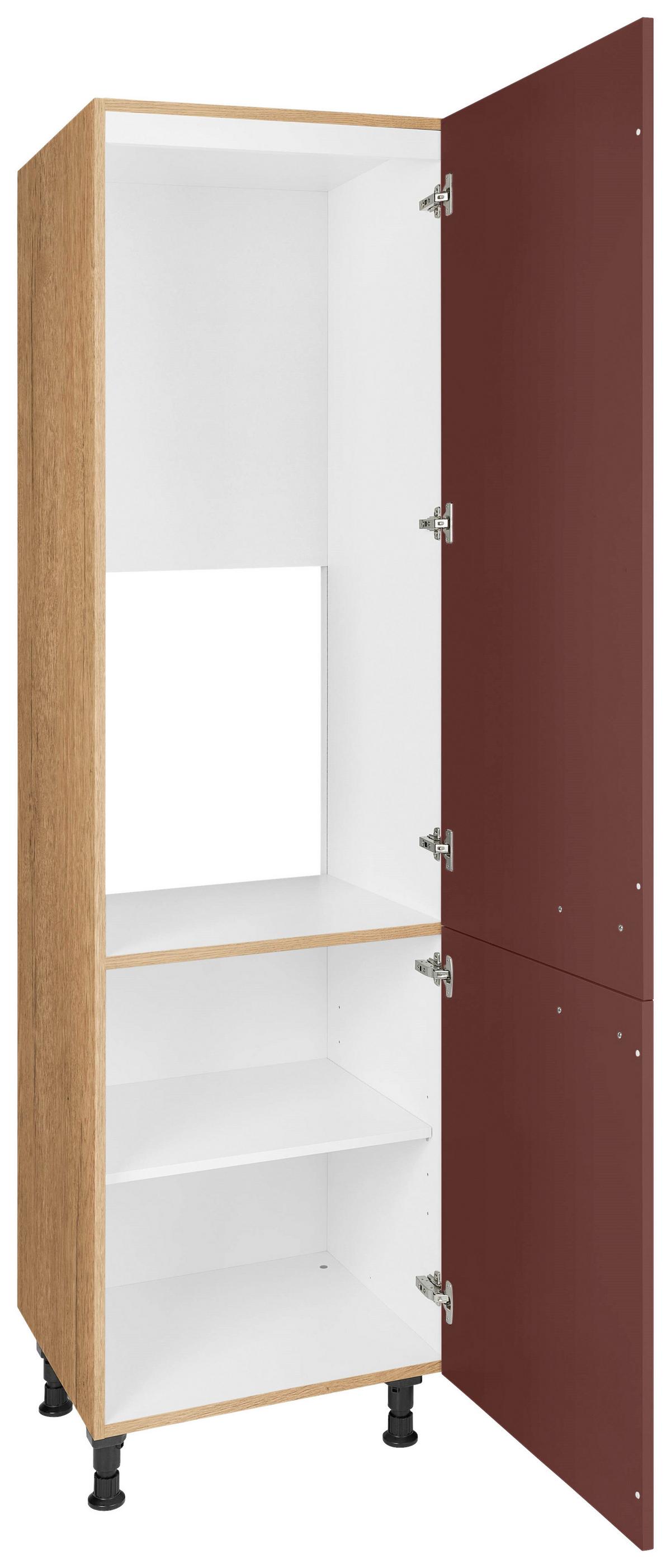 Geräteumbauschrank Easytouch - Eichefarben/Rot, MODERN, Holzwerkstoff (60/216,6/58cm) - Nobilia