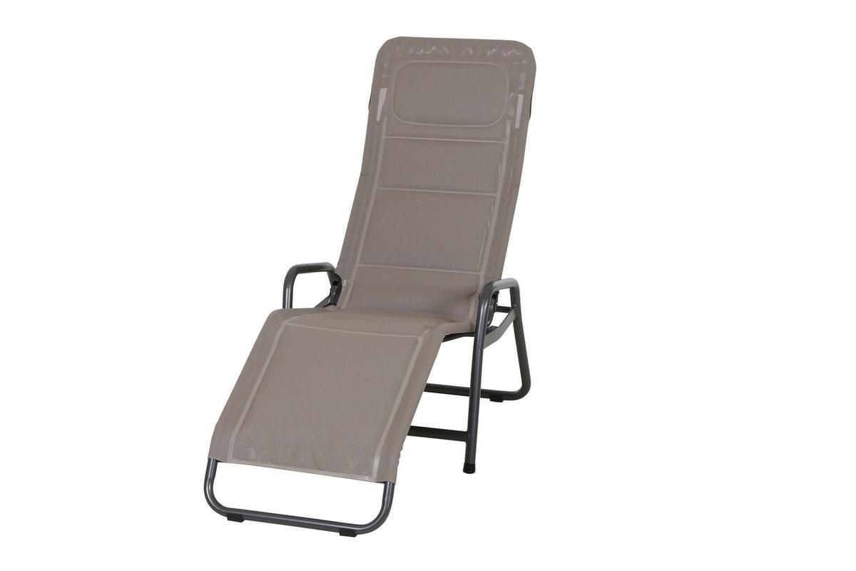 Sonnenliege J40975 Stahl, Klappbar - Taupe, KONVENTIONELL, Kunststoff/Metall (71/112/150cm) - Siena Garden