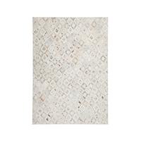 Flachwebteppich, 80x150 cm Spark 110 Elfenbein/Ch 80x150 - Chromfarben/Beige, Design, Leder (80/150cm) - Novel