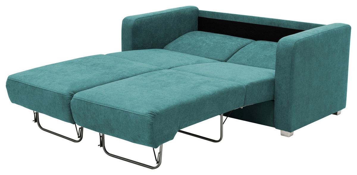 SCHLAFSOFA Mia Petrol B: 159 cm - Chromfarben/Petrol, Design, Textil (159/88/87cm) - Livetastic