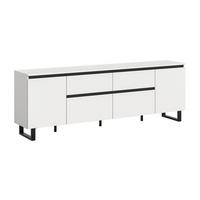Lowboard Tomasa Weiß  B: 188 Cm - Schwarz/Weiß, Design, Holzwerkstoff (188/65/36cm) - Livetastic