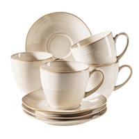 Tassenset Steinzeug Nottingham 8--Teilig. Beige 220ml - Beige, Basics, Keramik (19,5/16,5/18cm) - Mäser