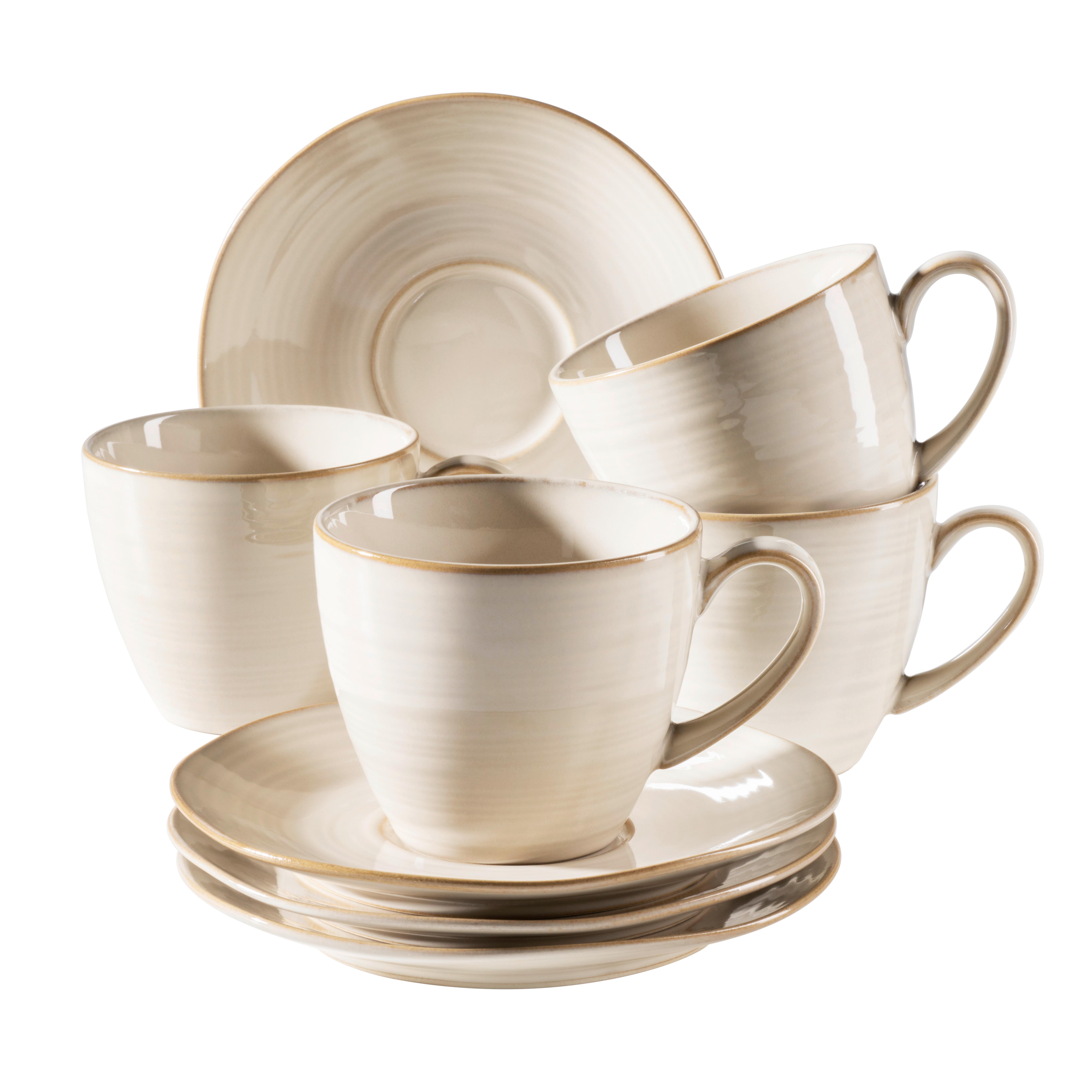 Tassenset Steinzeug Nottingham 8-tlg. Beige 220ml