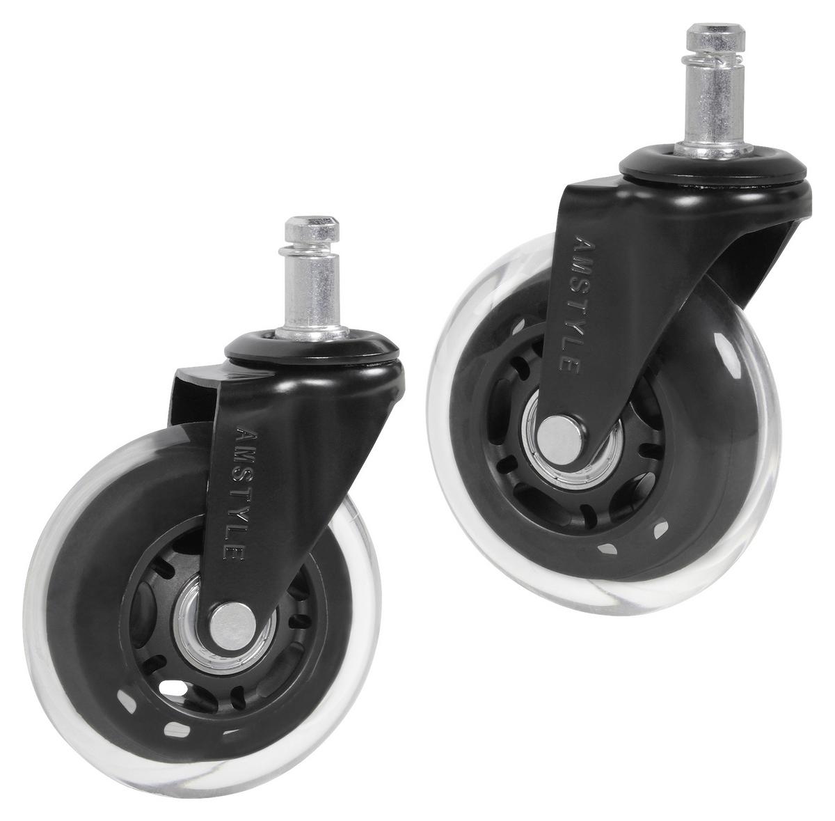 Drehstuhlrolle Ø 7,5 Cm 5er-Set - Schwarz, Basics, Kunststoff (7,5cm) - MID.YOU