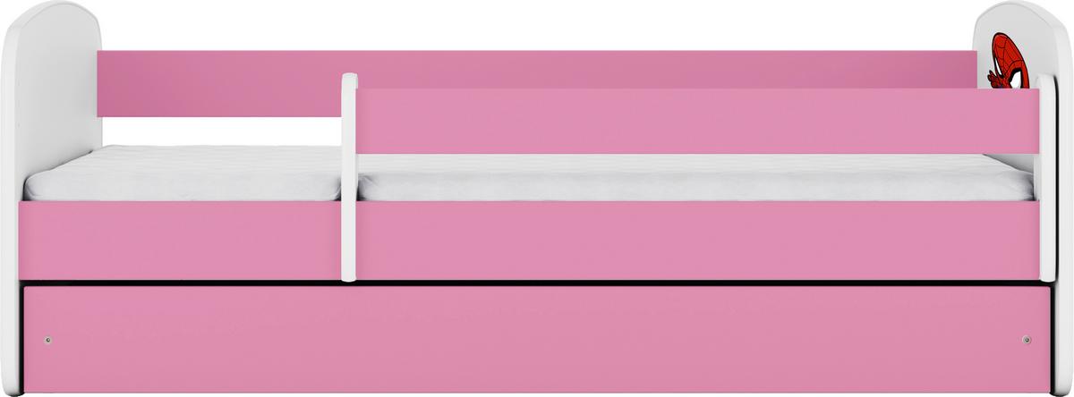 Kinder-/Juniorbett Babydreams Weiß/Pink B: 80cm - Pink/Birkefarben, MODERN, Holz/Holzwerkstoff (80/160cm) - MID.YOU