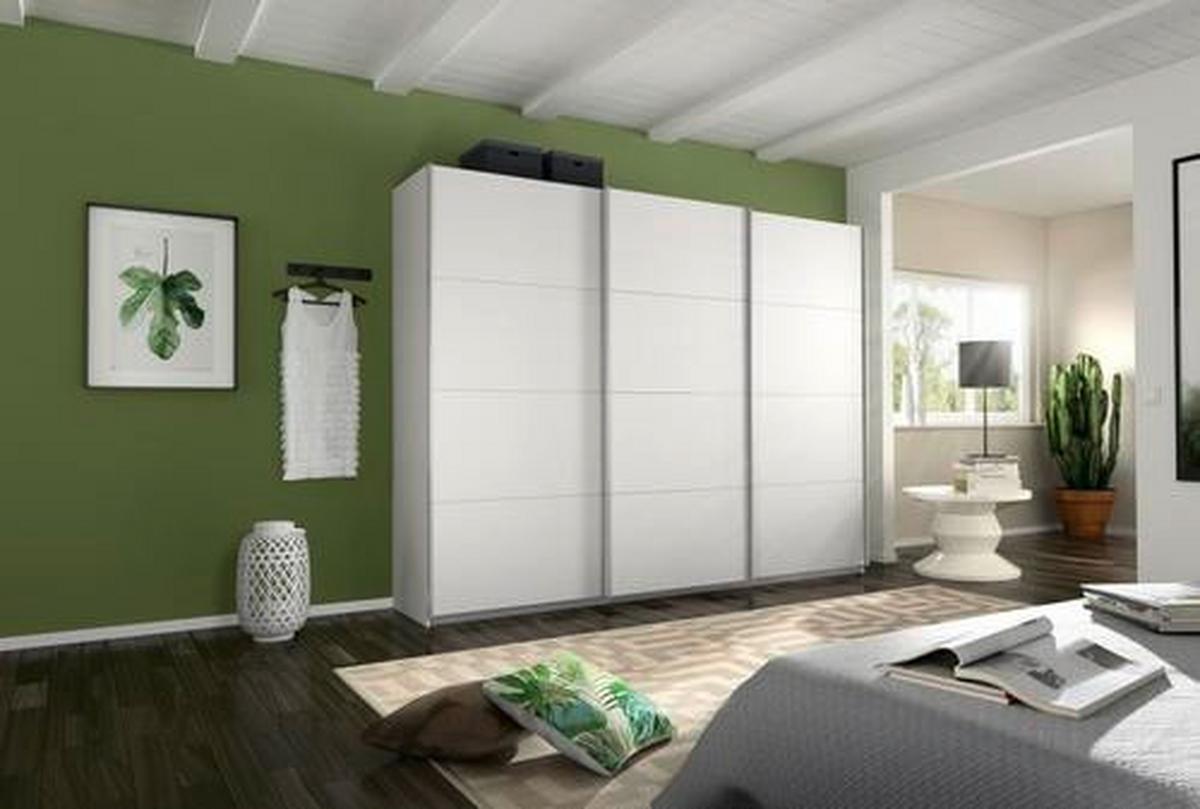 Schwebetürenschrank 271cm Belluno, Weiß - Weiß, MODERN, Holzwerkstoff (271/210/62cm) - Rauch Möbel