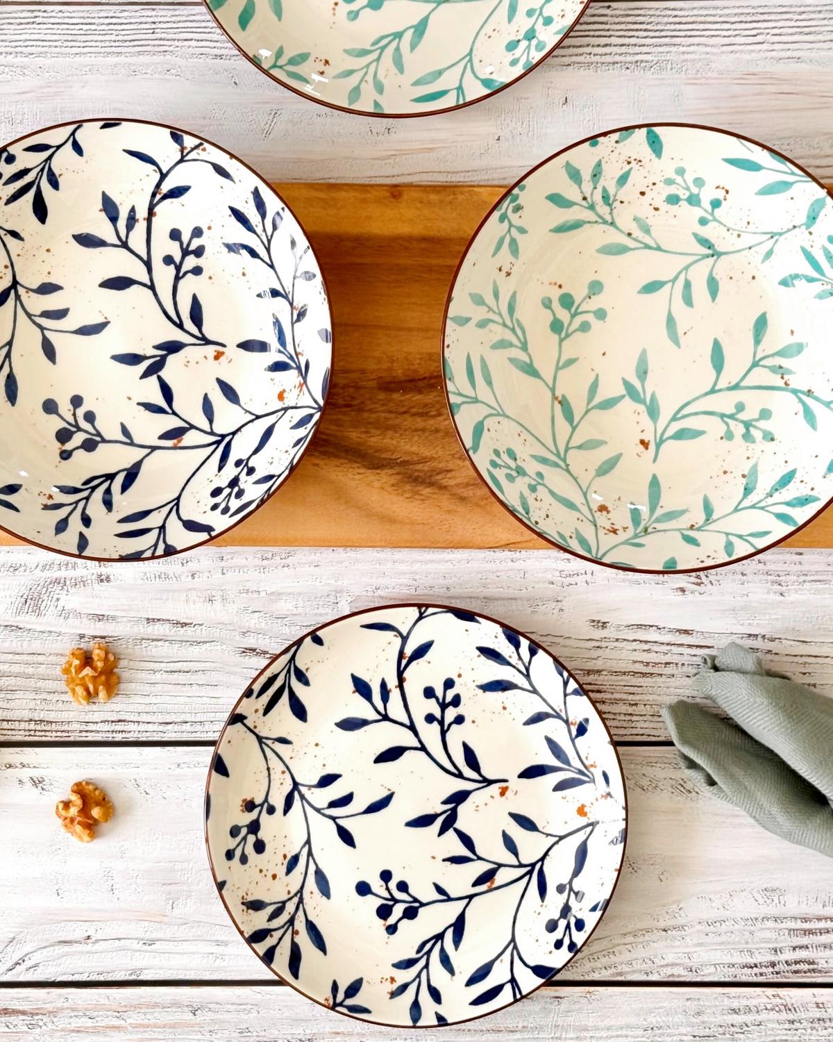 Tellerset 18--Teilig Keramik, Blau, Braun, Weiß - Blau/Braun, Basics, Keramik - Mäser