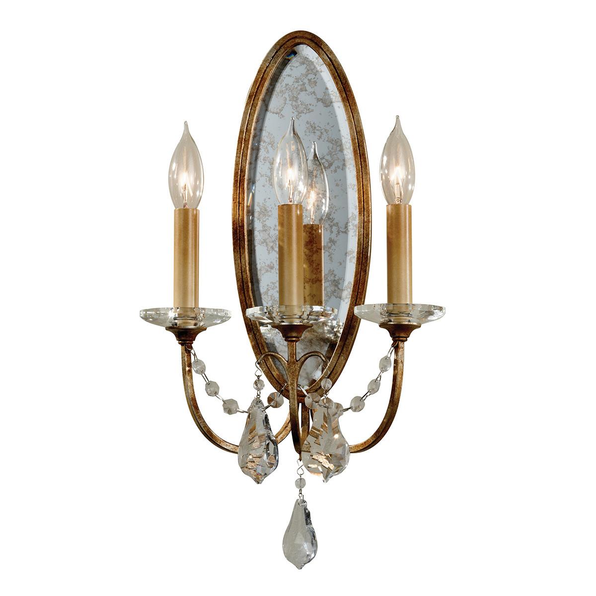 WANDLEUCHTE FE-VALENTINA-W3 - Bronzefarben, Natur, Glas/Metall (27.3/12,3/48,4cm) - Elstead Lighting