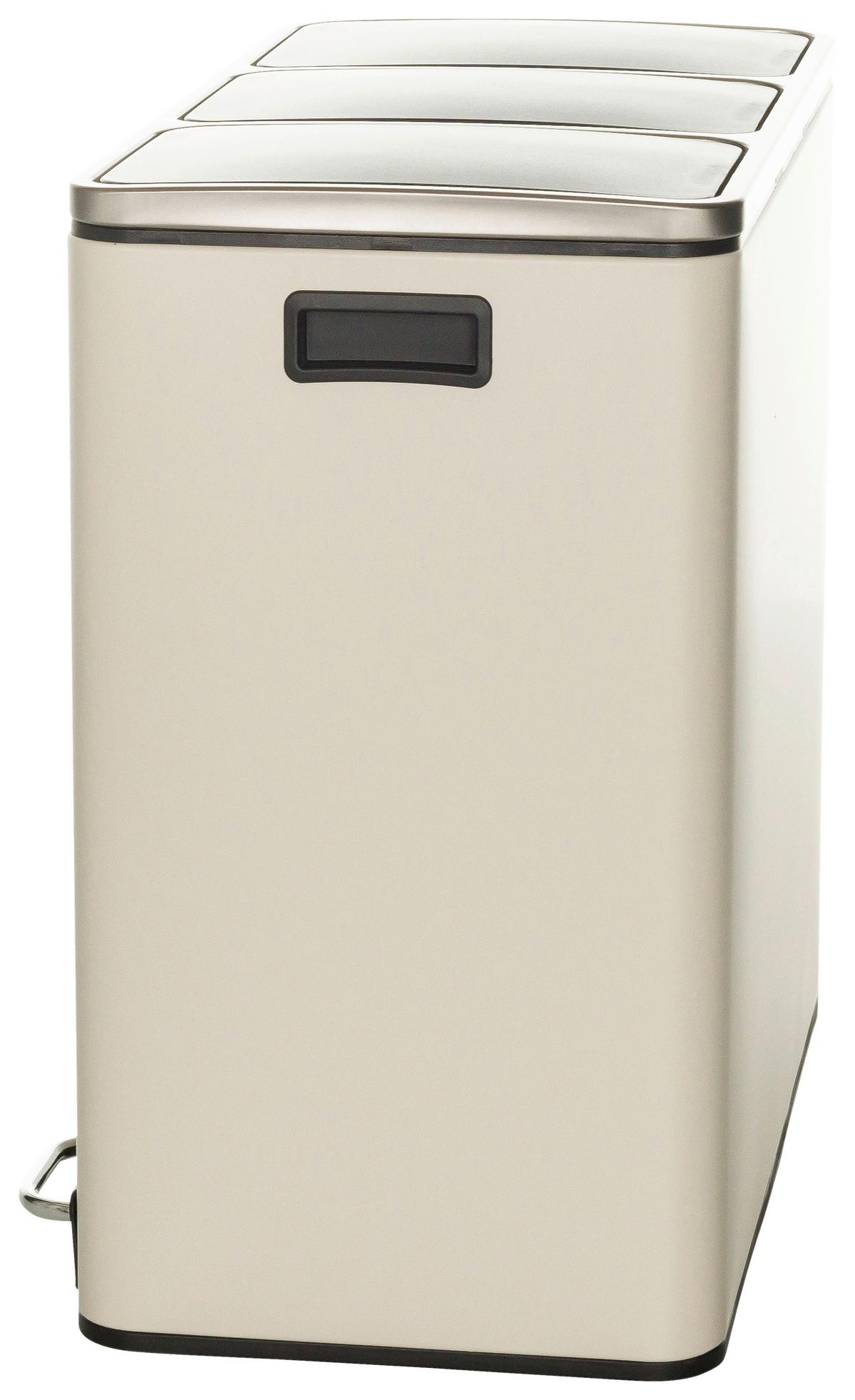 Abfallsammler Clean Ix - Beige/Schwarz, Basics, Kunststoff/Metall (61/56/31,5cm) - MID.YOU